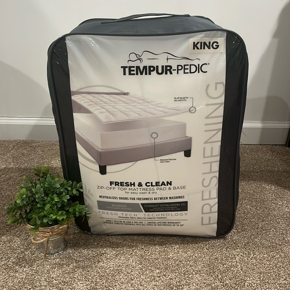 Tempur-Pedic Fresh Clean Mattress Protector-King New